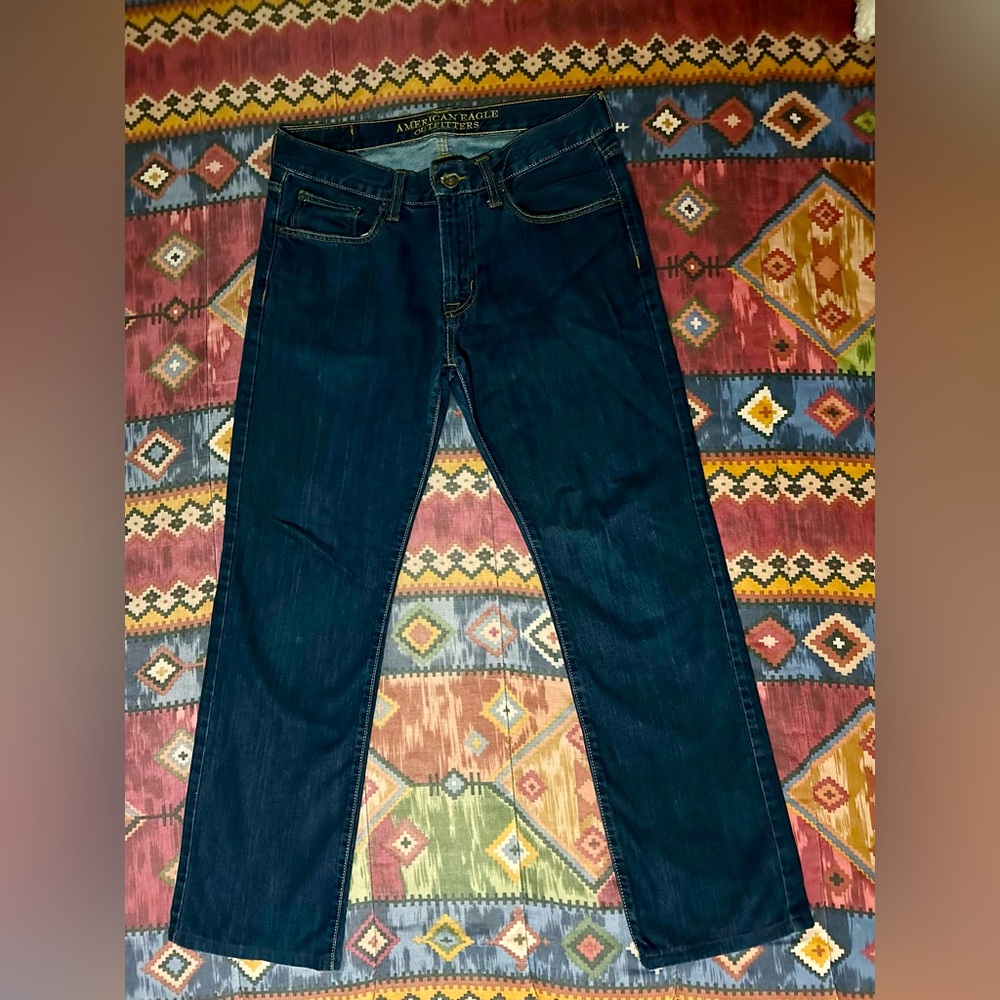 American Eagle Outfitters Men's Blue  Straight Jeans (31x32)